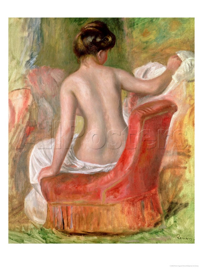 Nude in an Armchair, 1900 - Pierre Auguste Renoir Painting